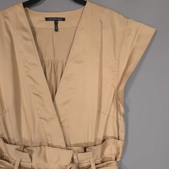 MARISSA WEBB Dixon Paper Bag‎ Sateen Romper Latte Size 10 Cotton